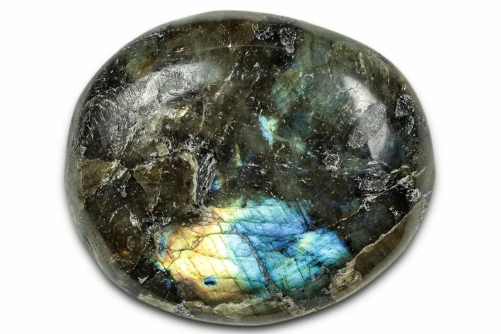 Flashy, Polished Labradorite Palm Stone - Madagascar #334223